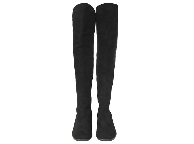 Stivali Tia sopra il ginocchio Stuart Weitzman in suede nero - vista 2