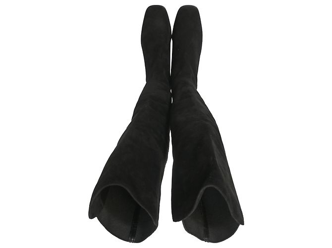 Stivali Tia sopra il ginocchio Stuart Weitzman in suede nero - vista 5