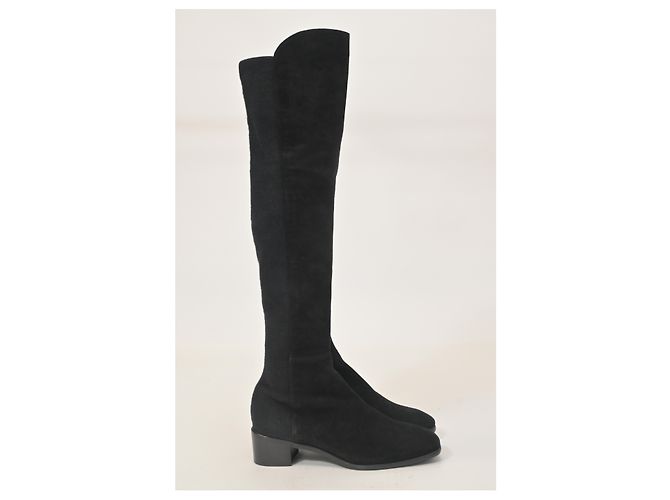 Stivali Tia sopra il ginocchio Stuart Weitzman in suede nero - vista 8