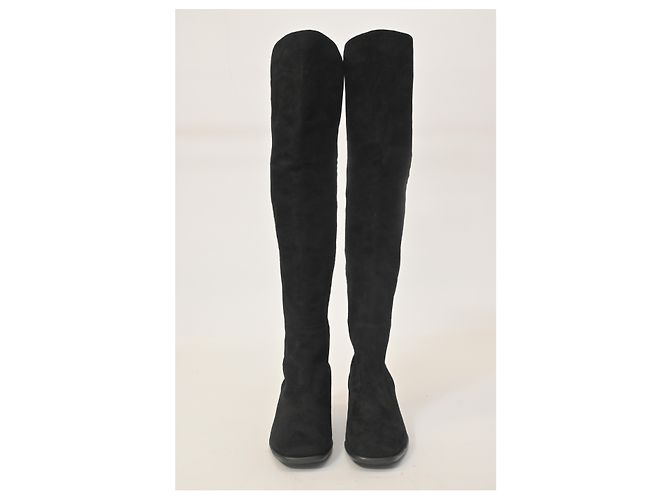 Stivali Tia sopra il ginocchio Stuart Weitzman in suede nero - vista 9