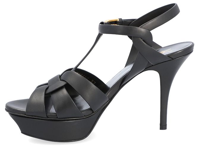 Sandali con piattaforma Tribute Saint Laurent neri Nero - vista 2