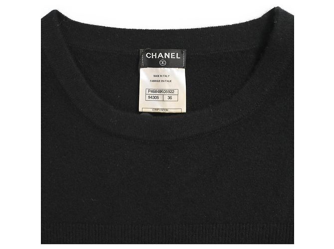 Timeless Chanel Mini Rundhalskleid aus schwarzer Kaschmir mit einer Tasche - Ansicht 4