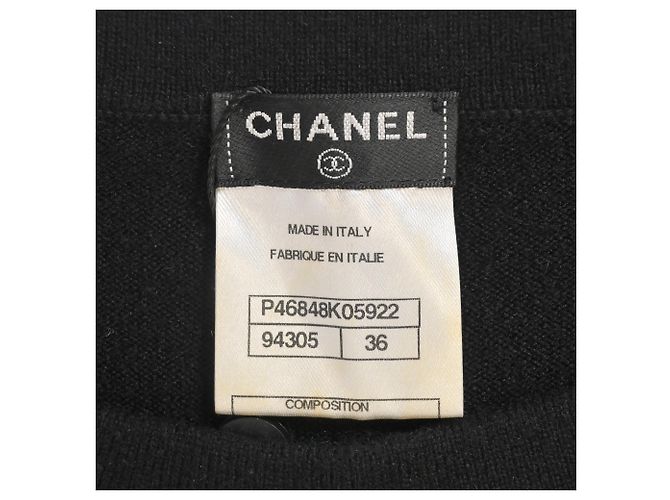Timeless Chanel Mini Rundhalskleid aus schwarzer Kaschmir mit einer Tasche - Ansicht 5