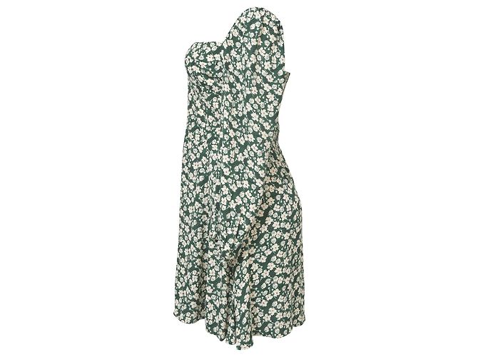 Vestido Mini Mochi con Estampado Floral Reformation en Viscosa Verde - vista 2