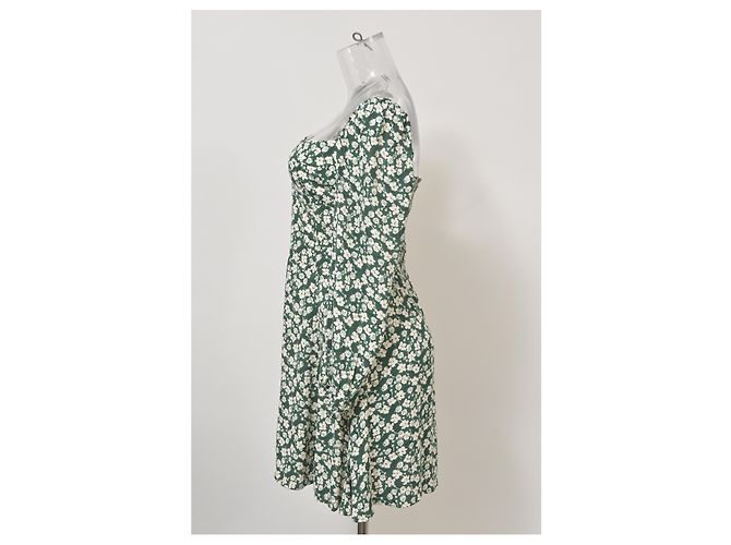 Vestido Mini Mochi con Estampado Floral Reformation en Viscosa Verde - vista 7