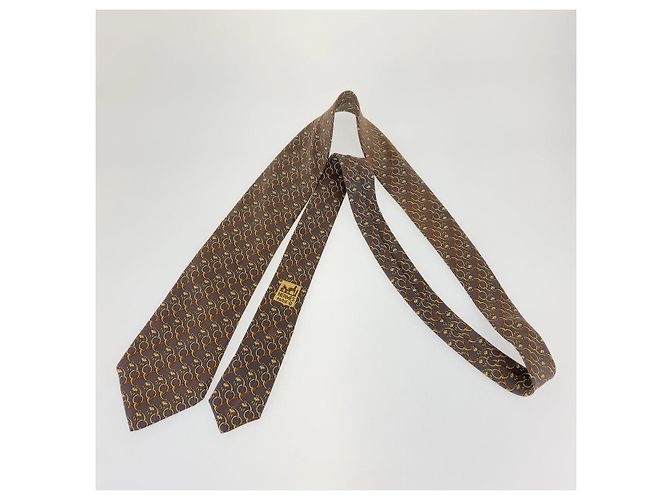 Cravatta in seta Horsebit di Hermès Viola scuro - vista 2