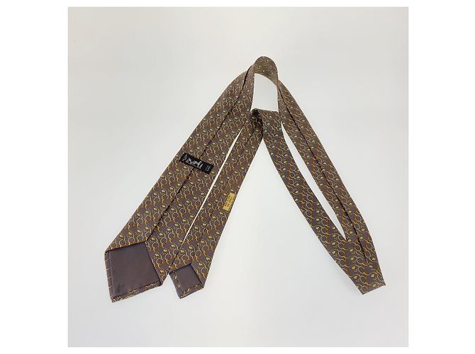Cravatta in seta Horsebit di Hermès Viola scuro - vista 3