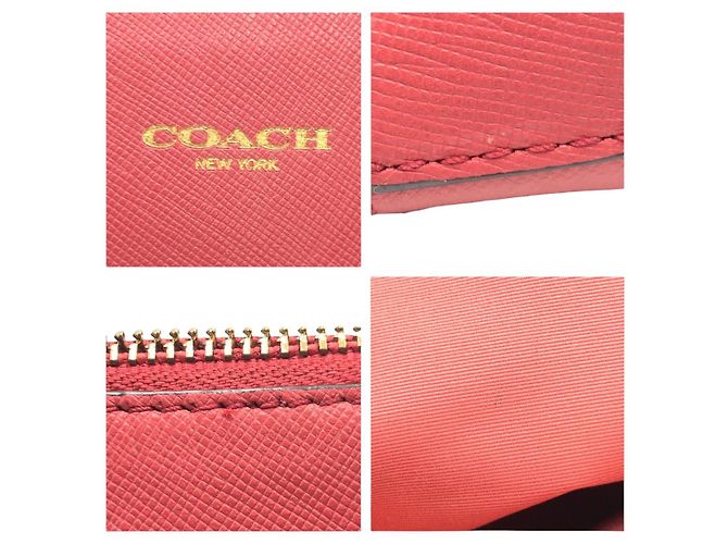 COACH Pouch in pelle di vitello Rosa - vista 4
