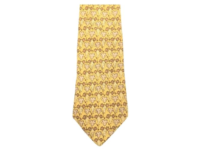 Cravatta in seta Hermès 7663SA Giallo - vista 4