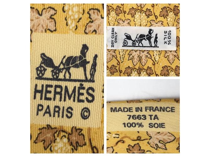 Cravatta in seta Hermès 7663SA Giallo - vista 5
