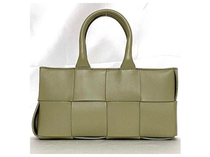 Borsa in pelle verde chiaro Bottega Veneta - vista 5