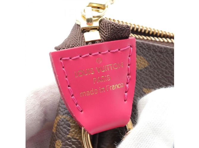 Borsa Louis Vuitton Pochette Accessoires Vivienne Holiday Marrone Rosa Multicolore - vista 5