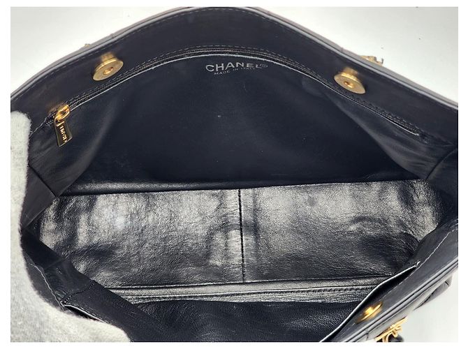 Chanel Schokoladenriegel Einkaufstasche Schwarz - Ansicht 14