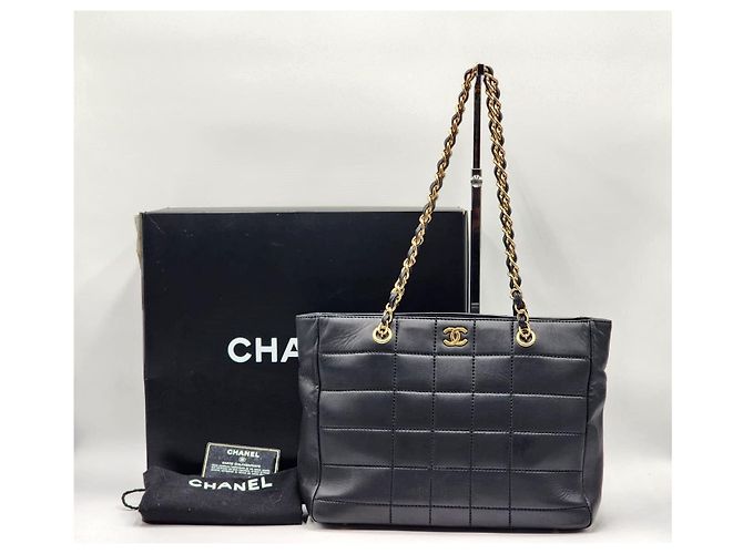 Chanel Schokoladenriegel Einkaufstasche Schwarz - Ansicht 2