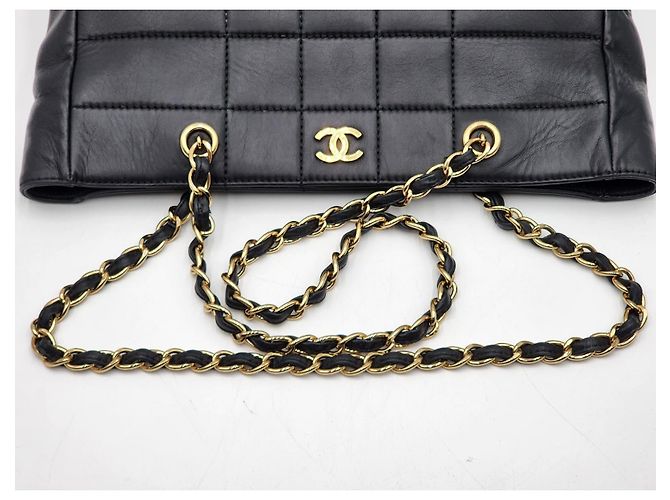 Chanel Schokoladenriegel Einkaufstasche Schwarz - Ansicht 6