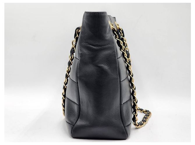 Chanel Schokoladenriegel Einkaufstasche Schwarz - Ansicht 8