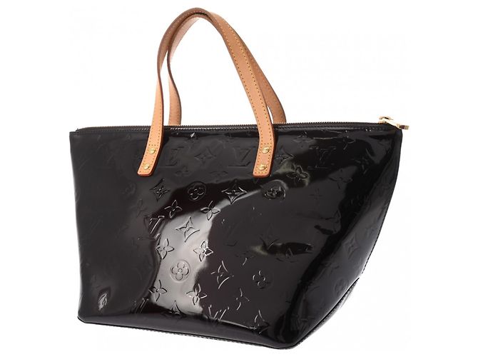 Borsa Louis Vuitton Vernis Bellevue PM Amarante Nero Bordò - vista 3