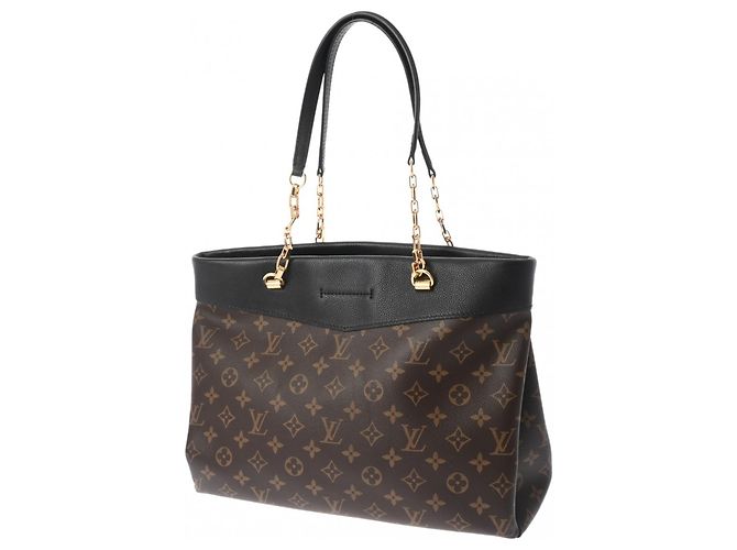 Borsa Tote Pallas Shopper Monogram Louis Vuitton Nero - vista 3