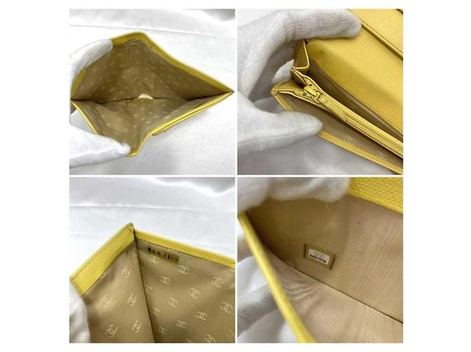 Cartera larga de piel amarilla Chanel Amarillo - vista 10