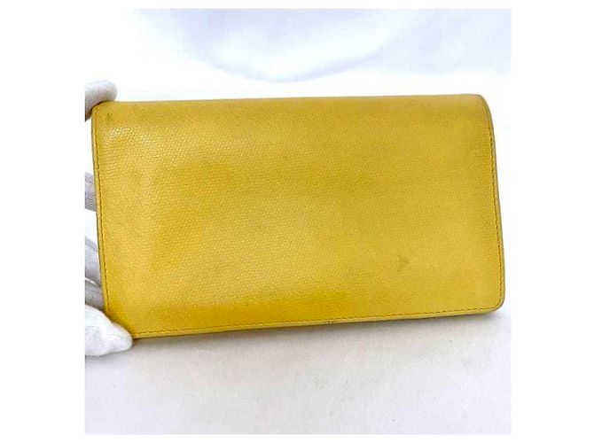Cartera larga de piel amarilla Chanel Amarillo - vista 7