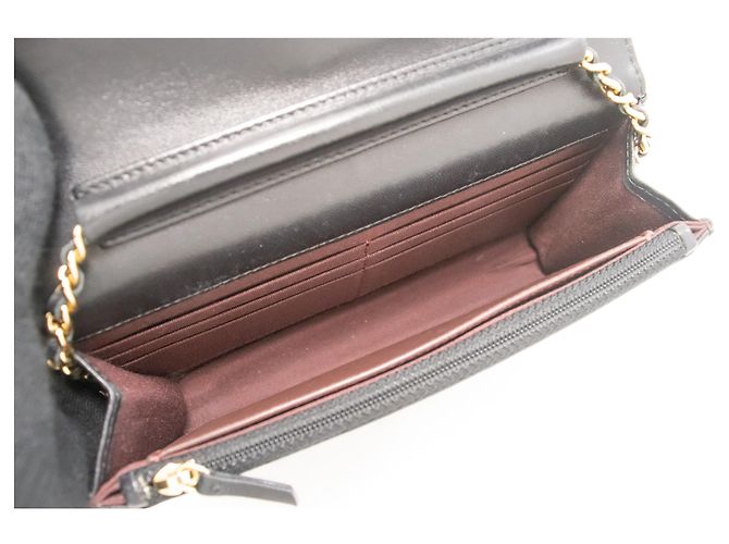 Wallet On Chain Portafoglio Chanel Con Catena Nero - vista 2