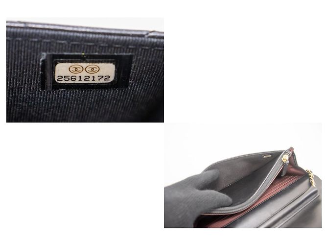 Wallet On Chain Portafoglio Chanel Con Catena Nero - vista 4