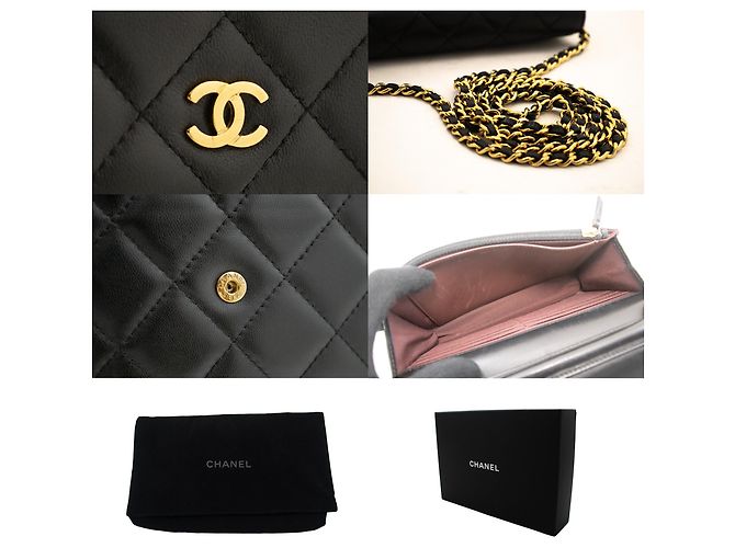 Wallet On Chain Portafoglio Chanel Con Catena Nero - vista 6