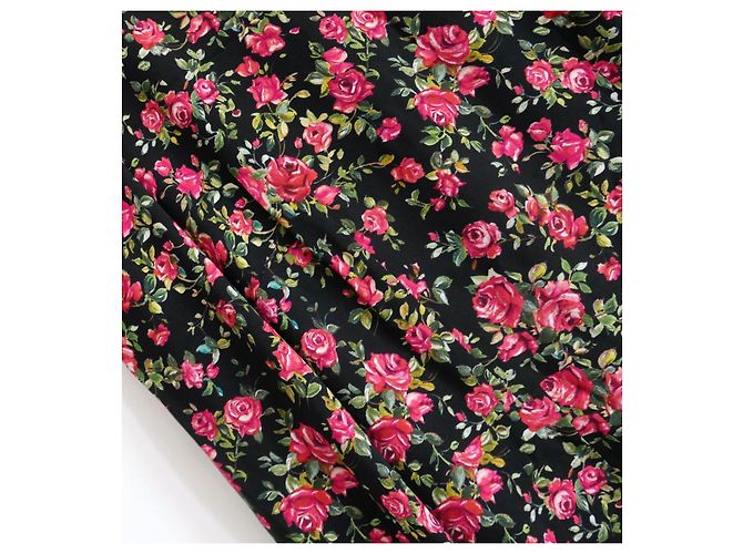 Vestido ajustado con estampado Wild Rose de Dolce & Gabbana Negro Rosa - vista 3
