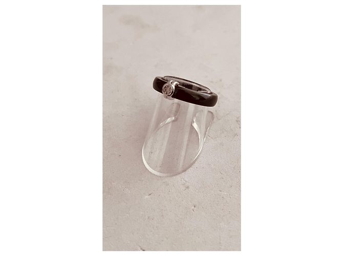 Autre Marque Schwarzer Keramikring mit 0,3ct Diamant in 18ct Weißgold - Ansicht 3