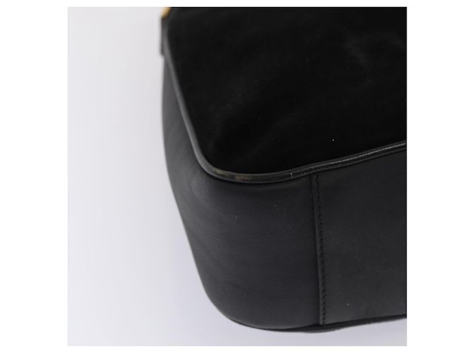 Borsa a mano in suede GUCCI Bamboo 2way nera Auth 81045 Nero - vista 11
