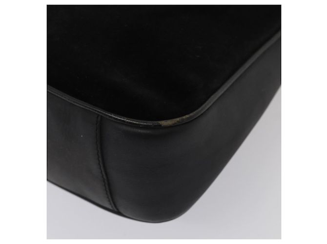 Borsa a mano in suede GUCCI Bamboo 2way nera Auth 81045 Nero - vista 12