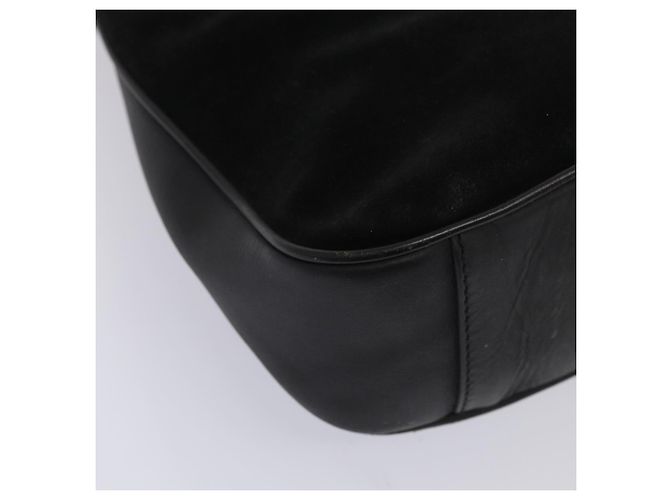 Borsa a mano in suede GUCCI Bamboo 2way nera Auth 81045 Nero - vista 13