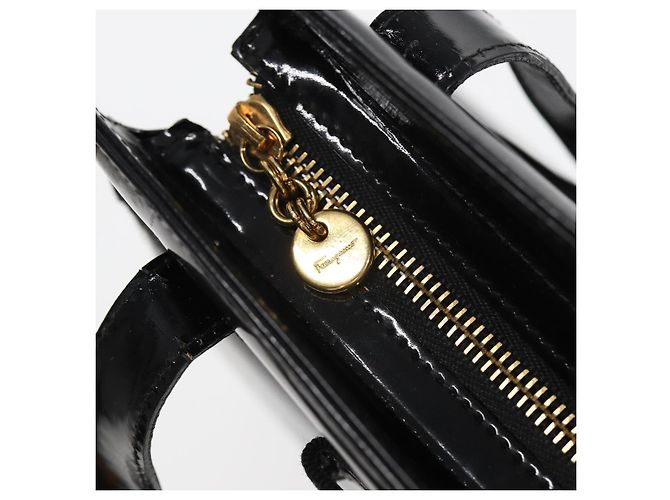 Borsa a Spalla Salvatore Ferragamo Smalto Nero Auth bs16136 - vista 15