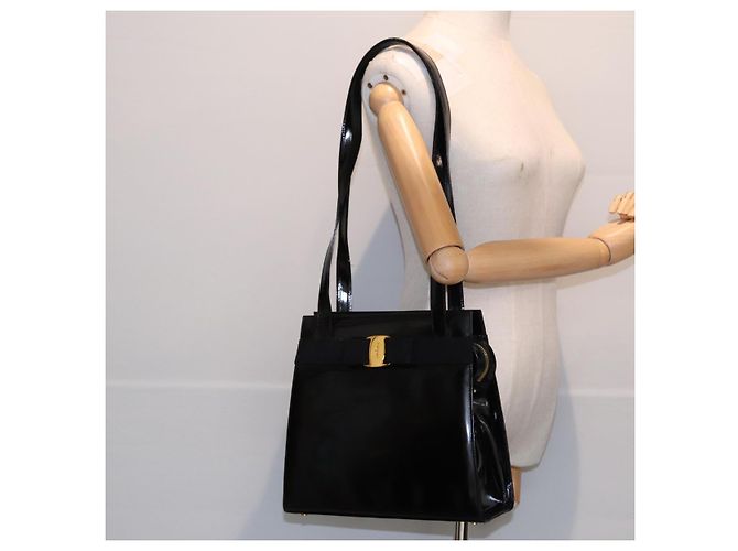 Borsa a Spalla Salvatore Ferragamo Smalto Nero Auth bs16136 - vista 23