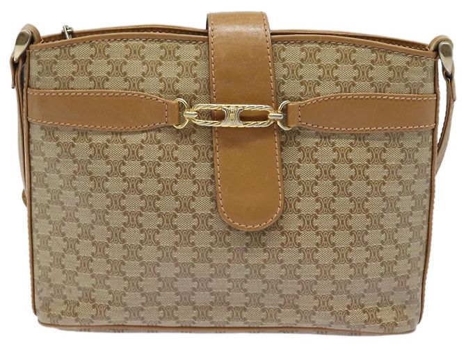 Céline Borsa a spalla in tela Macadam CELINE beige Auth 83128 - vista 13