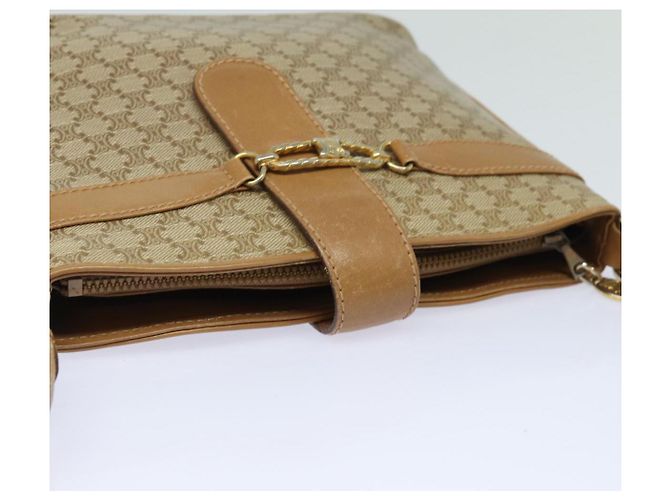 Céline Borsa a spalla in tela Macadam CELINE beige Auth 83128 - vista 6