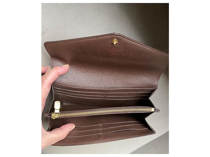 Louis Vuitton Billetera Sarah Damier Ebene Marrón Castaño - vista 12
