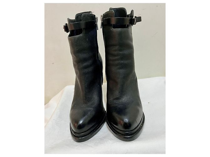 Alexander Wang Botín stiletto Aymeline de cuero negro - vista 3