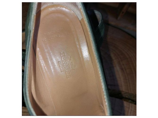 Kelly Hermès Pantoletten Dunkelgrün - Ansicht 11