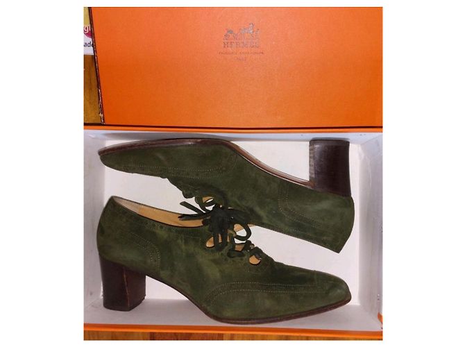 Kelly Hermès Pantoletten Dunkelgrün - Ansicht 9