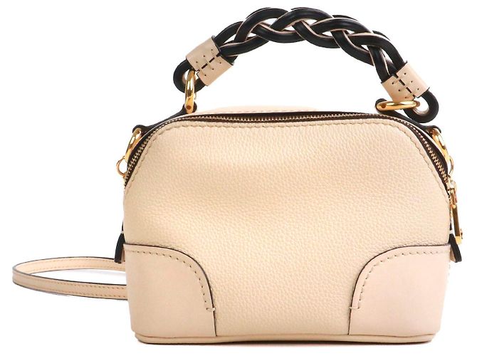 CHLOÉ - Mini borsa a spalla Chloé Daria in pelle grana beige - vista 3