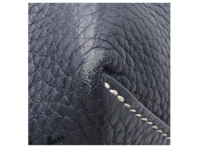 Borsa tote Double Sens 28 in pelle Clemence blu Hermès - vista 8