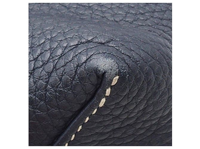 Borsa tote Double Sens 28 in pelle Clemence blu Hermès - vista 9