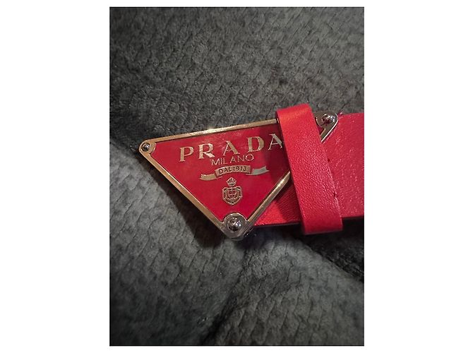 Prada Men's Leather Belt Red - view 2