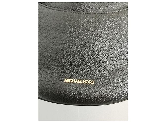 Borsa hobo Michael Kors in pelle nera Nero Gold hardware - vista 4