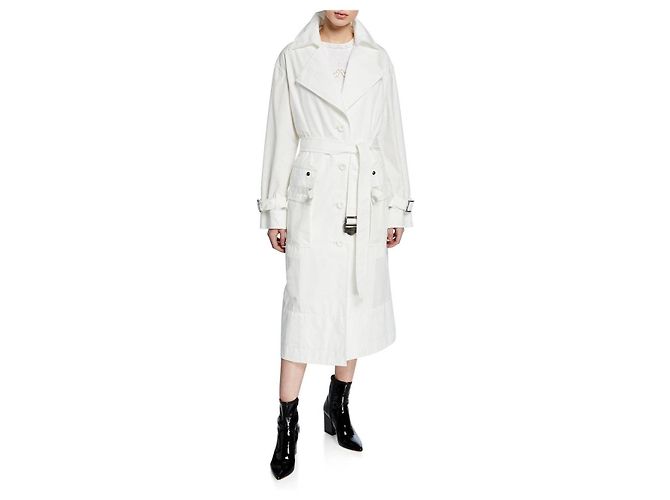 Gabardina Larga de Algodón Blanca Coach Blanco - vista 3