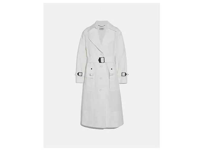Gabardina Larga de Algodón Blanca Coach Blanco - vista 4
