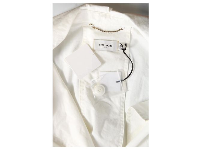 Gabardina Larga de Algodón Blanca Coach Blanco - vista 5