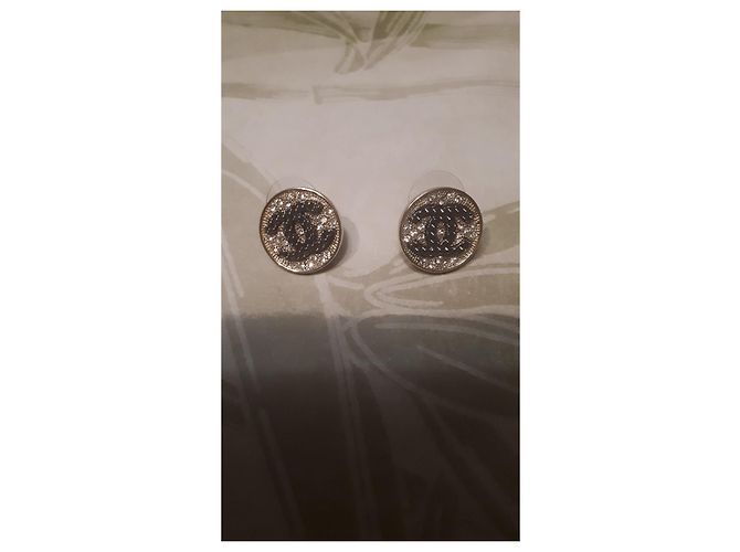 Orecchini Chanel in metallo argento Silver hardware - vista 2