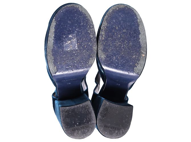 Sandali con tacco Chunky Jil Sander in velluto blu - vista 7